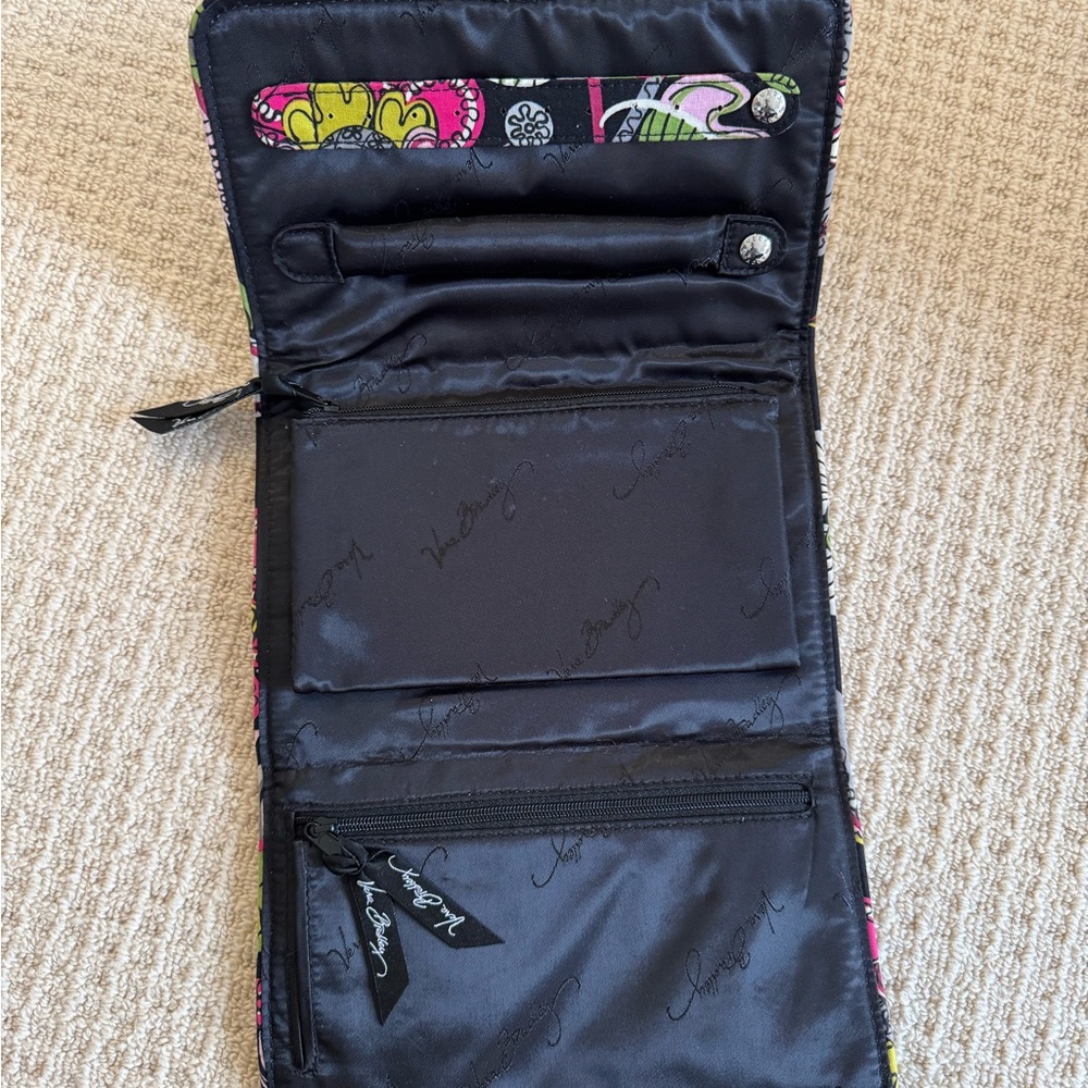 NWOT Vera Bradley Moon Blooms Quilted Padded Tri Fold Jewelry Roll - Picture 3 of 4